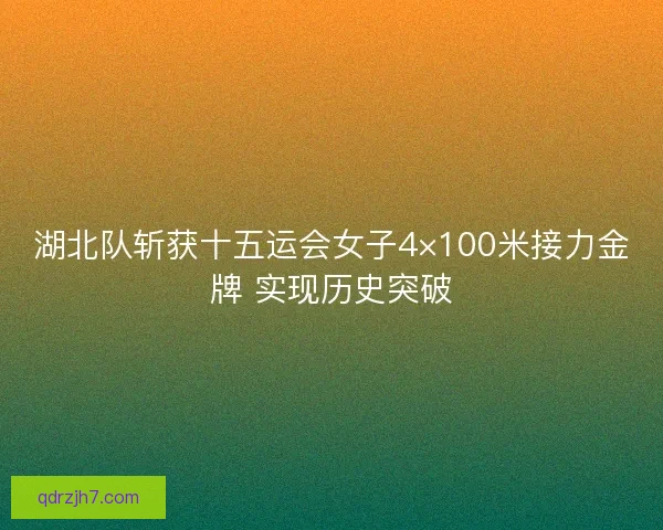 湖北队斩获十五运会女子4×100米接力金牌 实现历史突破 湖北队斩获十五运会女子4×100米接力金牌 实现历史突破